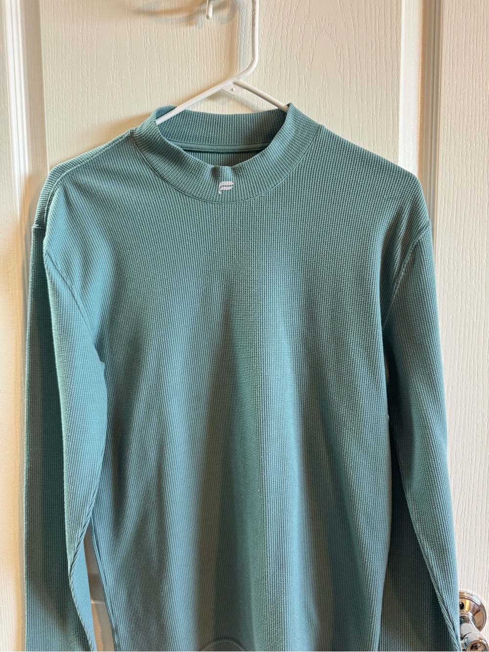 Fabletics Men's Long-Sleeve Waffle Crew in Slate Green